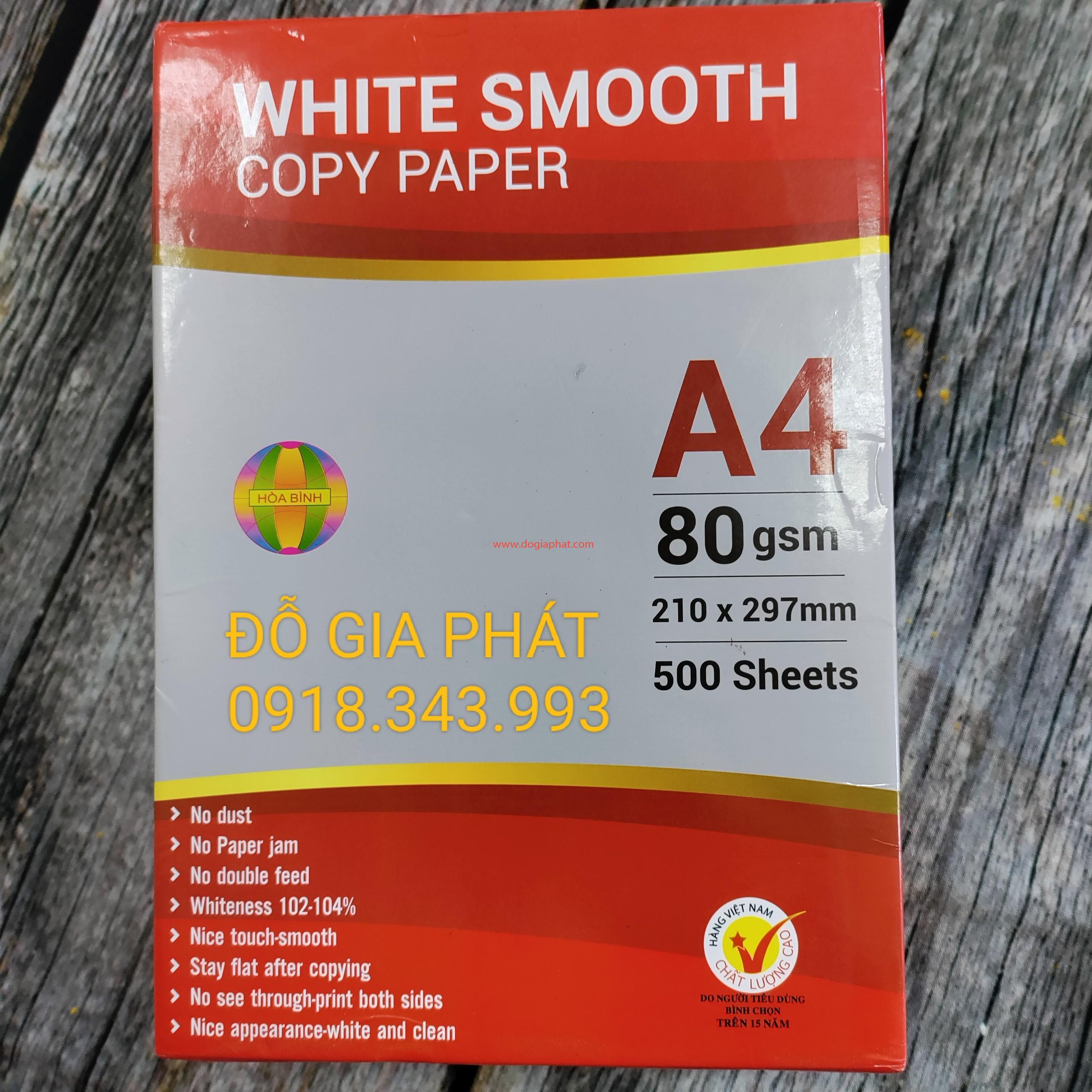 GIẤY IN WHITE SMOOTH A4 80