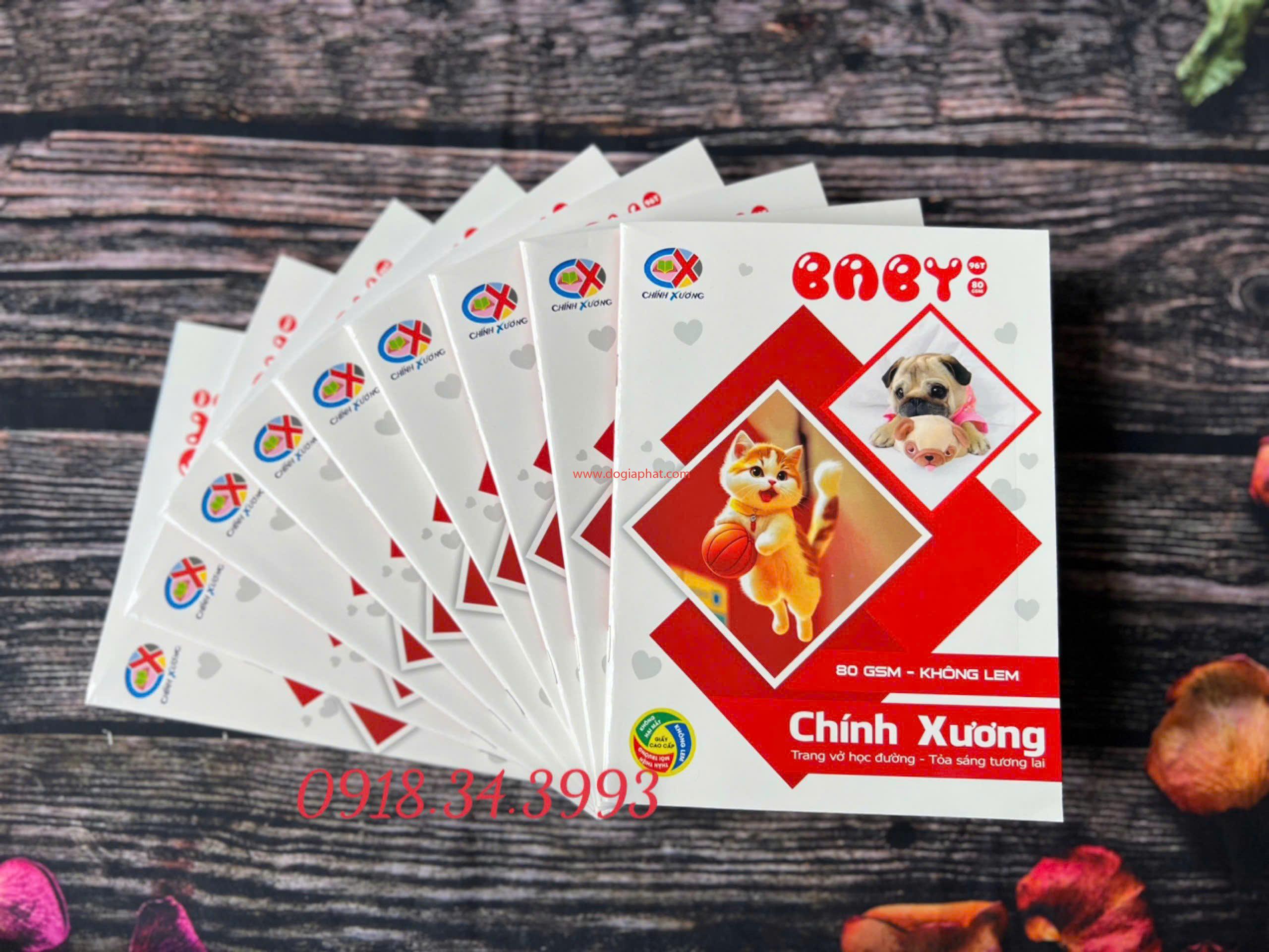 TẬP BABY CHÍNH XƯƠNG 80GSM 96T GIÁ SỈ 