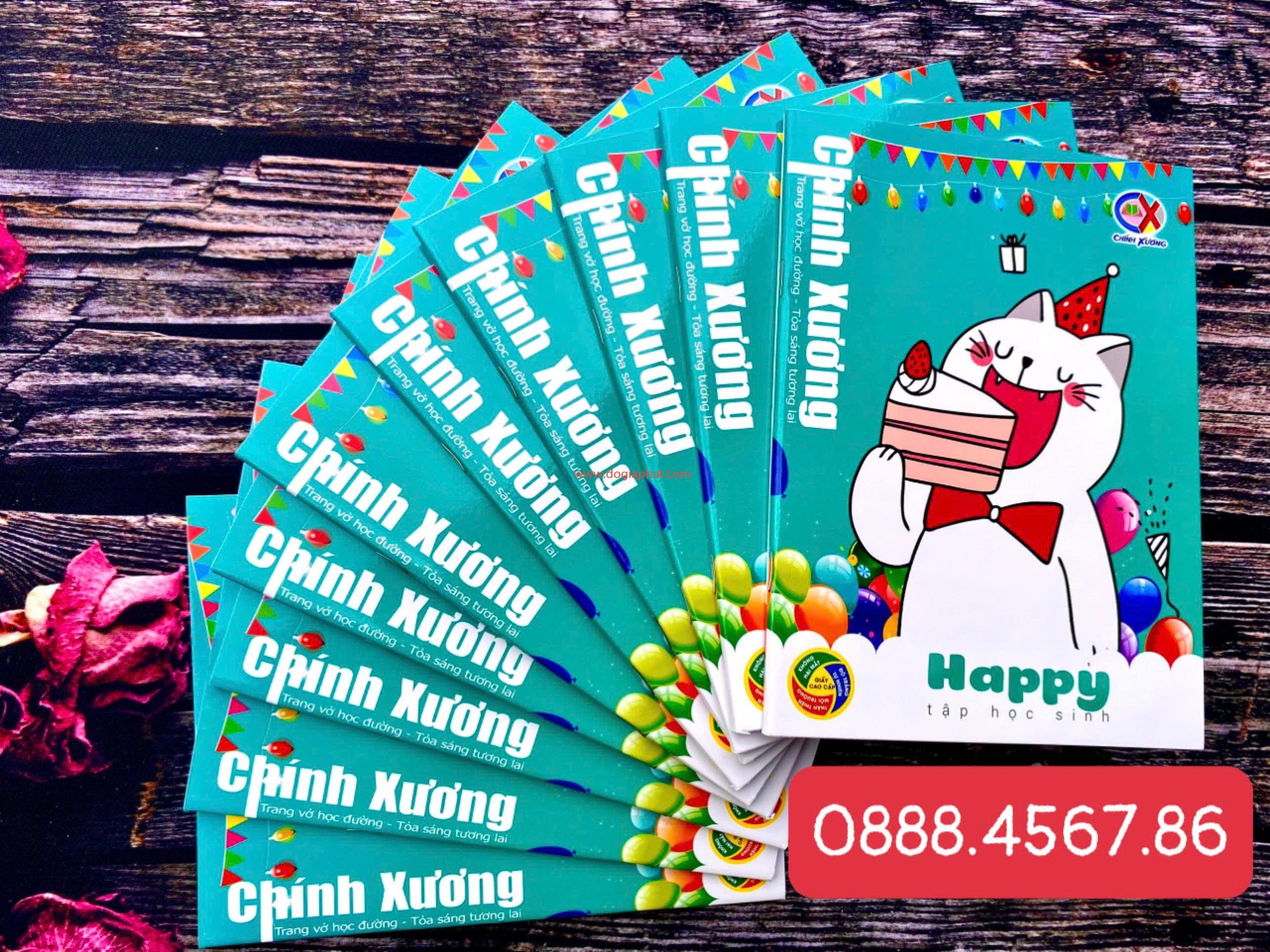 TẬP HAPPY CHÍNH XƯƠNG 70GSM 96T 4 Ô + 5 Ô 